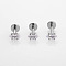 316L Stainless Steel Clear Cubic Zirconia Threadless Labret Stud, Tragus Stud, Flat Back Earring, Stainless Steel Color, 8mm, Pin: 1.2mm, Head: 3mm