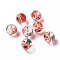 Transparent Glass Beads, Hand Drawn Beads, with Enamel, Round, Red, Flower Pattern, 11.5~12x11mm, Hole: 1.5~1.6mm