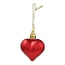 Valentine's Day Electroplate Plastic Heart Pendants Decorations, Nylon Rope Christmas Tree Hanging Ornaments, Red, 150mm, 12pcs/box