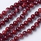 Natural Agate Beads Strands, Dyed & Heated, Grade A, Round, Dark Red, 6mm, Hole: 1mm, about 62pcs/strand, 14.9 inch(38cm)