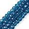 Glass Beads Strands, Faceted, Rondelle, Steel Blue, 6x5mm, Hole: 1mm, about 84~85pcs/strand, 16.34~16.54 inch(41.5~42cm)