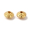 Rack Plating Brass Beads, Cadmium Free & Lead Free, Flat Round, Real 18K Gold Plated, 6.7x4.3mm, Hole: 1.4mm