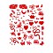 3D Star Sea Horse Bowknot Nail Decals Stickers, Self-Adhesive Nail Design Art, for Nail Toenails Tips Decorations, Red, Mixed Patterns, 90x77mm