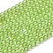 Natural Peridot Beads Strands, Grade A, Round, 3mm, Hole: 0.5mm, about 130pcs/Strand, 15.35 inch(39cm)