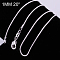 Brass Round Snake Chain Fine Necklaces, with Lobster Claw Clasps, Silver Color Plated, 20 inch, 1mm