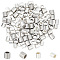 GOMAKERER 100Pcs 2 Styles 925 Sterling Silver Tube Beads, Crimp Beads, Platinum & Silver, 1.5~2x1.5~2mm, Hole: 1mm