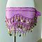 72 Coin Sequins Gauze Belly Dance Waist Belt, Golden, Violet, 1400mm