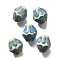 Handmade Porcelain Beads, Rhombus, Dark Sea Green, 11.5x10mm, Hole: 2mm