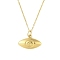 Ion Plating(IP) 304 Stainless Steel Pendant Necklaces for Women, Eye, Real 18K Gold Plated, 18.03 inch(45.8cm)