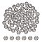 PandaHall Elite 60Pcs Brass European Beads, Large Hole Hollow Beads, Rondelle with Grid Pattern, Antique Silver, 10x8mm, Hole: 4mm