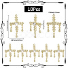 10Pcs Alloy Pendants with Rhinestone PALLOY-SC0016-44-2