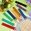 9Pcs 9 Colors Alloy Polyester Keychains KEYC-FH0001-80A-4