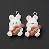 Music Theme Opaque Resin Pendants X-RESI-E024-06P-02-3