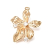 Brass Micro Pave Clear Cubic Zirconia Pendants KK-N290-25G-1