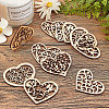 Undyed Wood Pendants WOOD-I004-35-5