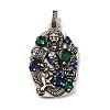 Rack Plating Brass Micro Pave Cubic Zirconia with Sea shell Pendants KK-Q795-15C-AS-1