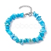 Synthetic Turquoise Chips Beaded Bracelet BJEW-JB09686-11-1