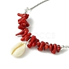 Natural Shell Charms Slider Bracelet BJEW-TA00365-01-2