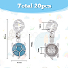 20Pcs Alloy Cadet Blue Enamel European Dangle Charms MPDL-DC0001-02-2