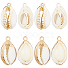 20Pcs 2 Colors Electroplated Natural Cowrie Shell Pendants SSHEL-BBC0001-05-1