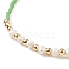 Natural Pearl & Glass Seed & Brass Beaded Stretch Bracelet for Women BJEW-JB08977-5