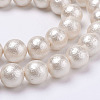Wrinkle Textured Shell Pearl Beads Strands BSHE-F013-02-10mm-1
