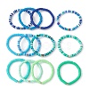12Pcs 12 Color Polymer Clay Heishi Surfer Stretch Bracelets Set with Plastic Beaded BJEW-JB09547-3