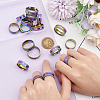 18Pcs 9 Size 201 Stainless Steel Grooved Finger Rings Set for Men Women STAS-UN0045-59A-M-4