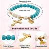 Synthetic Turquoise Round Beaded Stretch Bracelet BJEW-PH01531-02-2