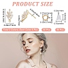 6 Pairs 2 Colors Brass Grass Shape Stud Earring Findings KK-CN0001-91-2