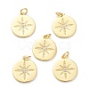 Brass Micro Pave Clear Cubic Zirconia Pendants ZIRC-P200-18A-G-1