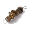 10Pcs 5 Styles Constellation Natural Aquamarine & Citrine & Tiger Eye & Lapis Lazuli & Rose Quartz Copper Wire Wrapped Chip Beaded Connector Charms PALLOY-JF02905-04-4