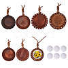 DIY Flat Round Wood Pendant Neckalces Making Kits DIY-CA0007-06-1