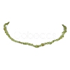 Natural Peridot Chip Beaded Necklace NJEW-JN04615-16-1
