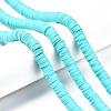 Flat Round Handmade Polymer Clay Beads CLAY-R067-10mm-20-5