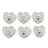 Brass Micro Pave Cubic Zirconia Slide Charms ZIRC-I068-05P-1
