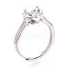 Rhodium Plated 925 Sterling Silver Micro Pave Cubic Zirconia Engagement Solitaire Ring Settings STER-N016-76P-1