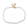Oval Plastic Imitation Pearl Beaded Necklaces NJEW-U013-09G-2