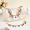Black Plastic Pearl Tassel Iron Decorative Bag Chains HJEW-PH01993-4