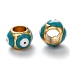 Brass European Enamel Beads KK-B028-25G-A-2