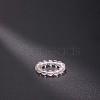 Synthetic Watermelon Stone Glass Stretchy Finger Rings FS-WG01730-30-1