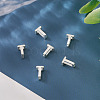 6Pcs 925 Sterling Silver Hollow Initial Beads STER-TA0001-53T-6