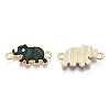 Alloy Enamel Elephant Connector Charms ENAM-A139-07G-08-1