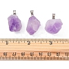3Pcs Natural Amethyst Pendants G-FS0001-01-6