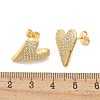 Rack Plating Brass Micro Pave Clear Cubic Zirconia Stud Earrings EJEW-C125-06B-G-5