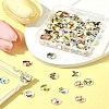 60Pcs Half Round with Butterfly Glass Cabochons GGLA-FS0001-16B-10