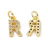 Real 18K Gold Plated Brass Micro Pave Clear Cubic Zirconia Charms KK-E068-VB452-R-1
