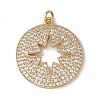 Brass Micro Pave Clear Cubic Zirconia Pendants KK-G439-42G-1