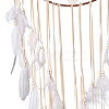 Handmade Round Cotton Woven Net/Web with Feather Wall Hanging Decoration HJEW-G015-02B-5