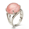 Adjustable Natural & Synthetic Gemstone Finger Rings RJEW-F075-01-4